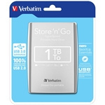 Dysk zewnętrzny VERBATIM HDD 2.5" 1TB Store 'n' Go USB 3.0, Silver - kolor srebrny