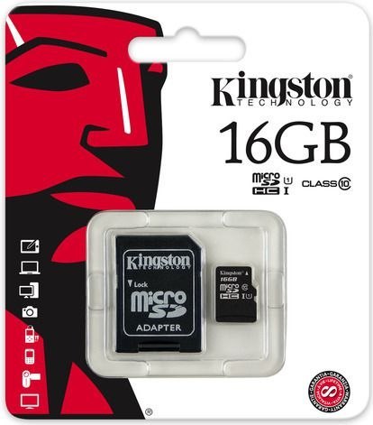 Karta MicroSD Kingston SDHC 16GB Class 10 + adapter (SDC10/16GB)