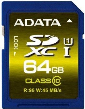 Karta pamięci ADATA SDXC Premier Pro 64GB Class 10 (ASDX64GUI1CL10-R)