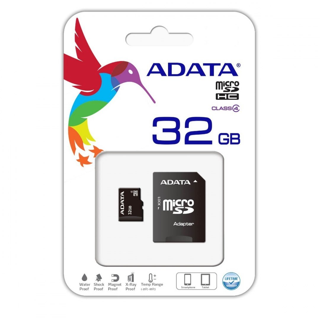 Karta pamięci MicroSD ADATA SDHC 32GB Class 4 (AUSDH32GCL4-RA1)
