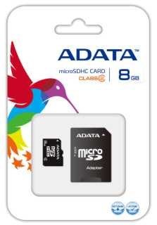 Karta pamięci MicroSDHC ADATA 8GB + adapter (AUSDH8GCL2-RA1 )