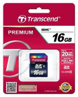 Karta pamięci TRANSCEND SDHC Class 10 16GB (Premium)-TS16GSDHC10