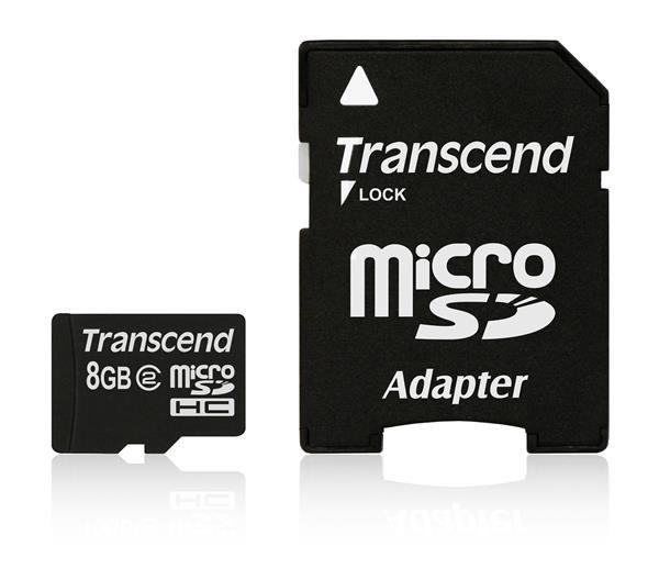 Karta pamięci Transcend Micro SDHC 8GB Class 2 + adapter (TS8GUSDHC2) Karta pamięci Transcend Micro SDHC 8GB Class 2 + adapter (TS8GUSDHC2)