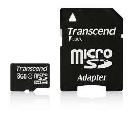 Karta pamięci Transcend Micro SDHC 8GB Class 2 + adapter (TS8GUSDHC2)