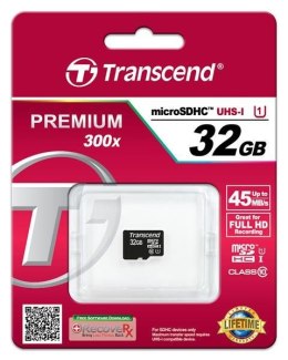 Karta pamięci Transcend Micro SDHC Class 10 UHS-I 300x, 32GB (Premium)-TS32GUSDCU1