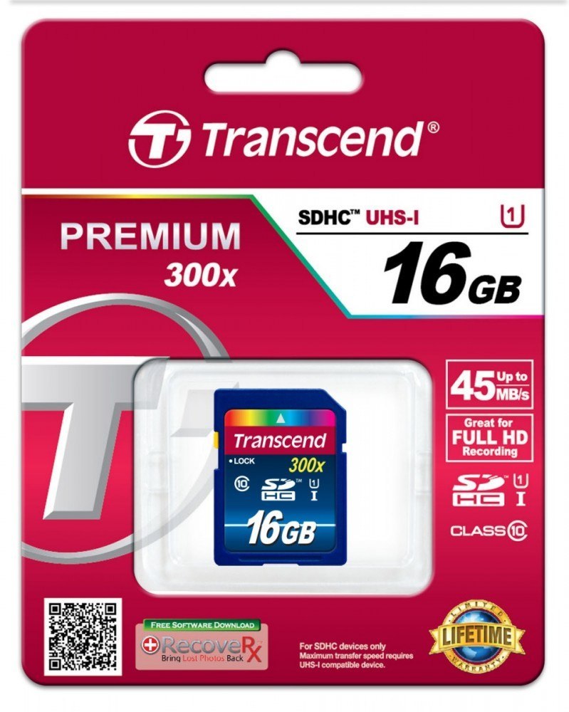 Karta pamięci Transcend SDHC 16GB Class 10 (TS16GSDU1) Karta pamięci Transcend SDHC 16GB Class 10 (TS16GSDU1)